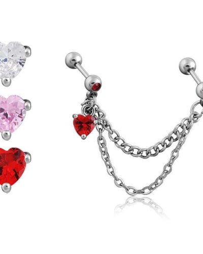 Jewelry for Helix Piercing with Heart Shaped Design