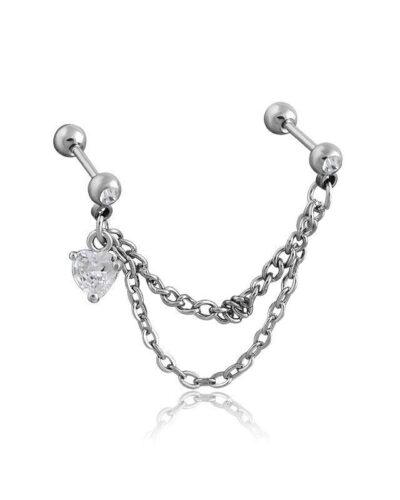 Jewelry for Helix Piercing with Heart Shaped Design