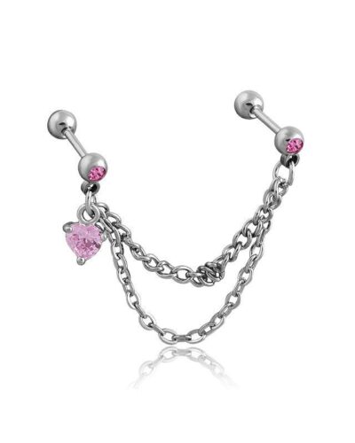 Jewelry for Helix Piercing with Heart Shaped Design