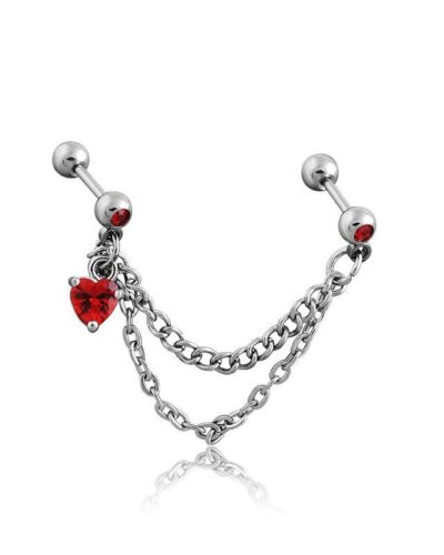 Jewelry for Helix Piercing with Heart Shaped Design