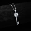 Key Moissanite Necklace with 925 Sterling Silver Pendant