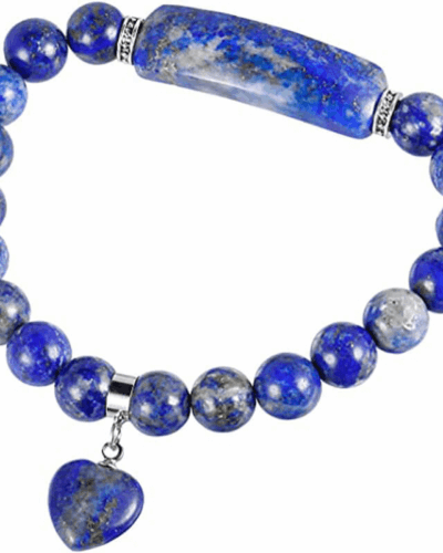 8MM Healing Crystal Heart Charm Bracelet Bulk