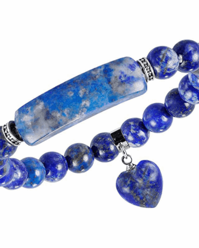 8MM Healing Crystal Heart Charm Bracelet Bulk