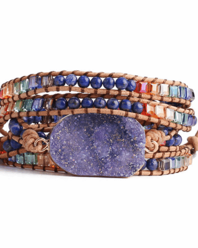 Stackable Bohemian Style Raw Stone Beaded Bracelet