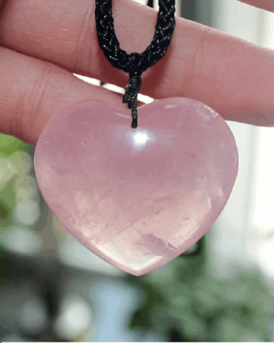 Large Rose Quartz Heart Pendant Healing Necklace Bulk