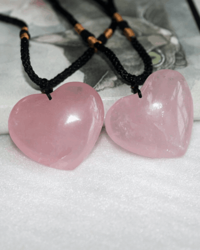 Large Rose Quartz Heart Pendant Healing Necklace Bulk