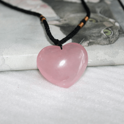 Large Rose Quartz Heart Pendant Healing Necklace Bulk