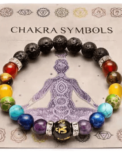 7 Chakra Lava Stone Healing Bracelet Unisex Wholesale