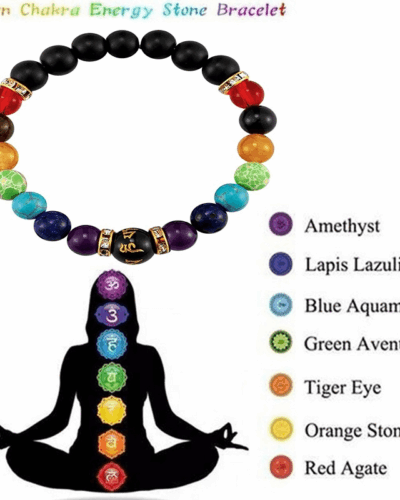 7 Chakra Lava Stone Healing Bracelet Unisex Wholesale