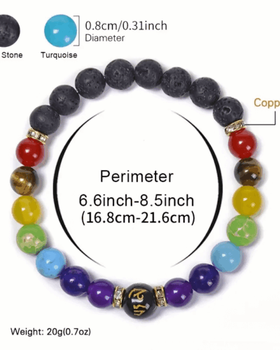 7 Chakra Lava Stone Healing Bracelet Unisex Wholesale