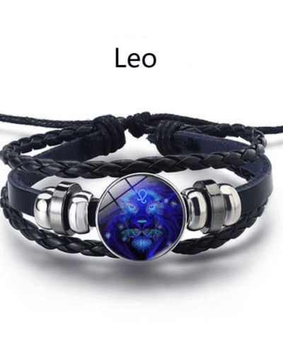 Leather Woven 12 Zodiac Signs Spirit Bracelet Unisex
