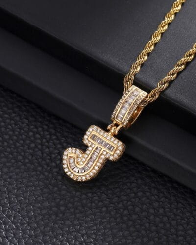 Letter Mens Necklace with Zircon Wholesale