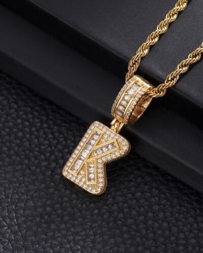Letter Mens Necklace with Zircon Wholesale