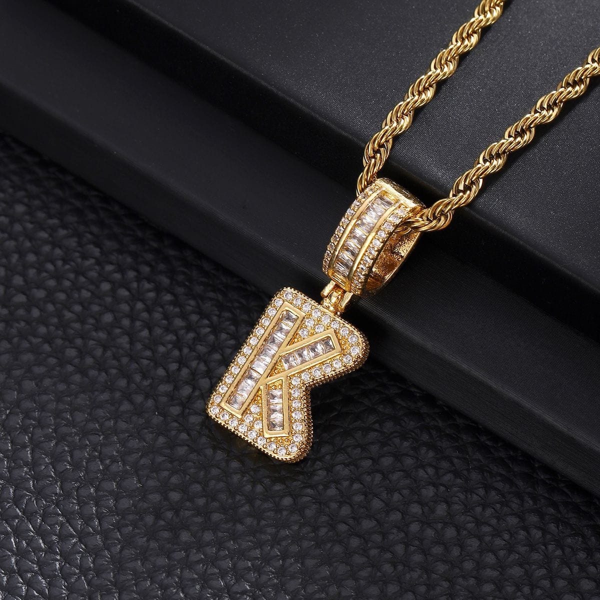 Letter Mens Necklace with Zircon Wholesale
