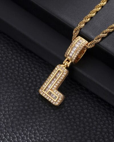 Letter Mens Necklace with Zircon Wholesale