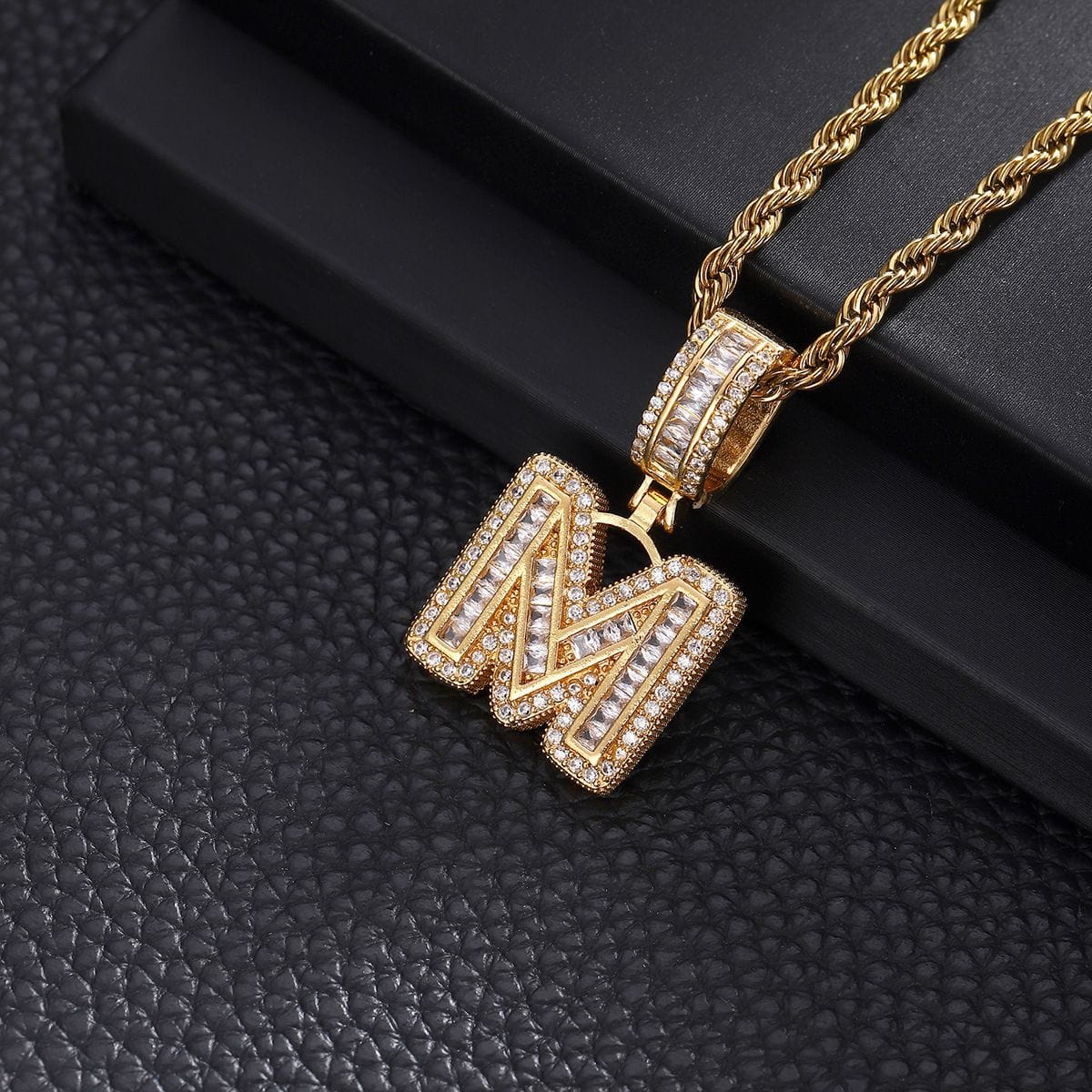 Letter Mens Necklace with Zircon Wholesale