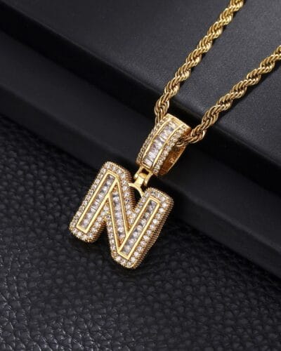 Letter Mens Necklace with Zircon Wholesale
