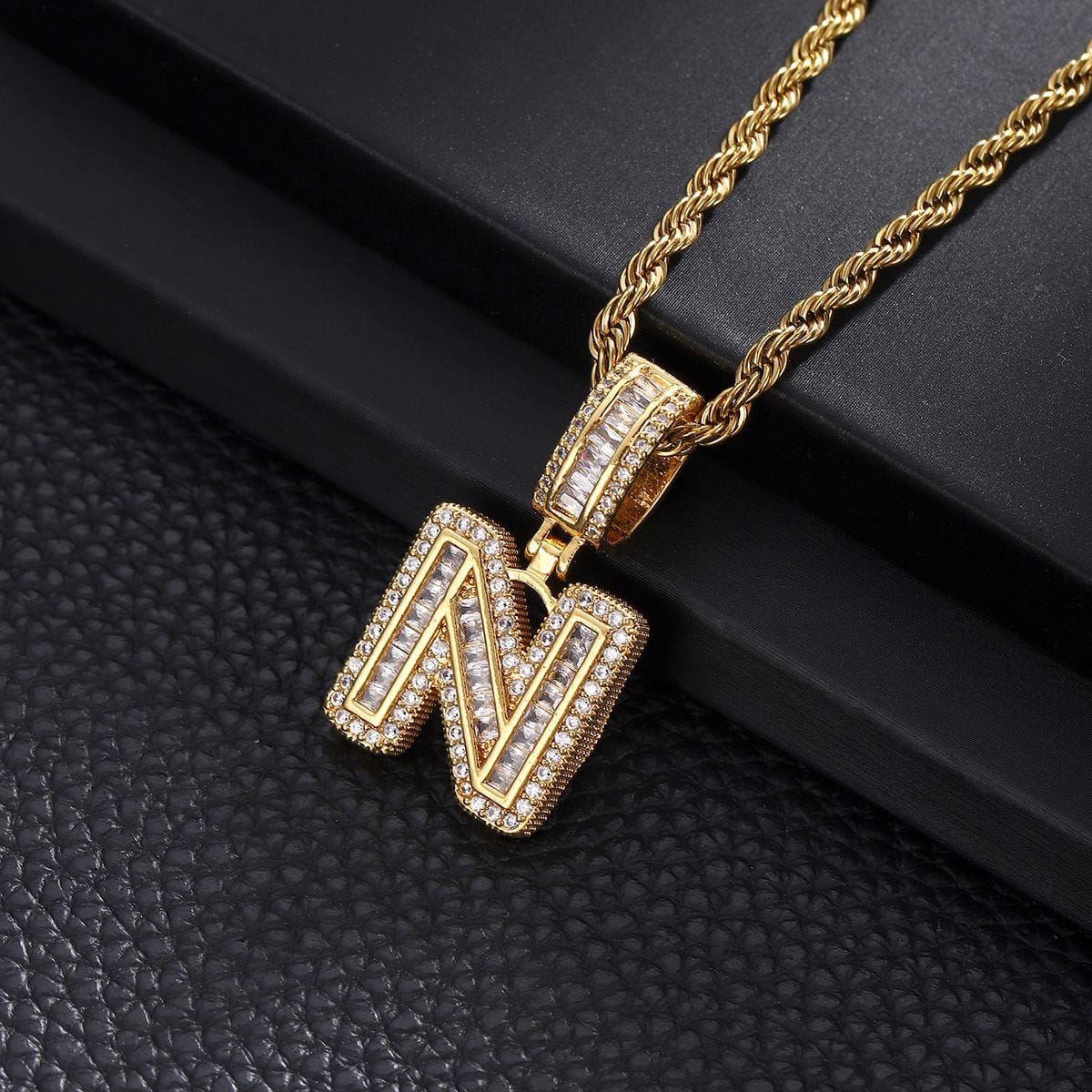 Letter Mens Necklace with Zircon Wholesale