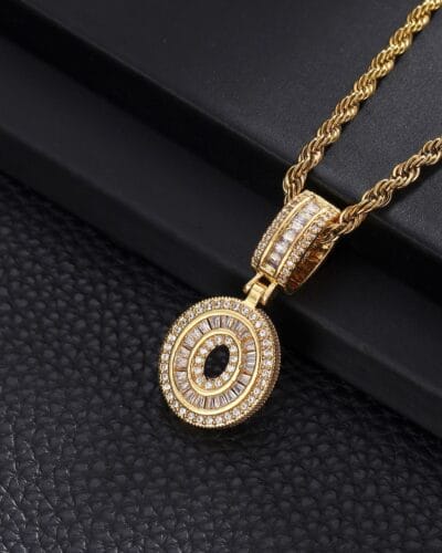 Letter Mens Necklace with Zircon Wholesale