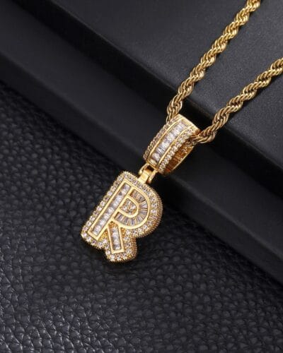 Letter Mens Necklace with Zircon Wholesale