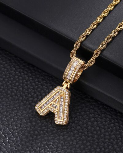 Letter Mens Necklace with Zircon Wholesale