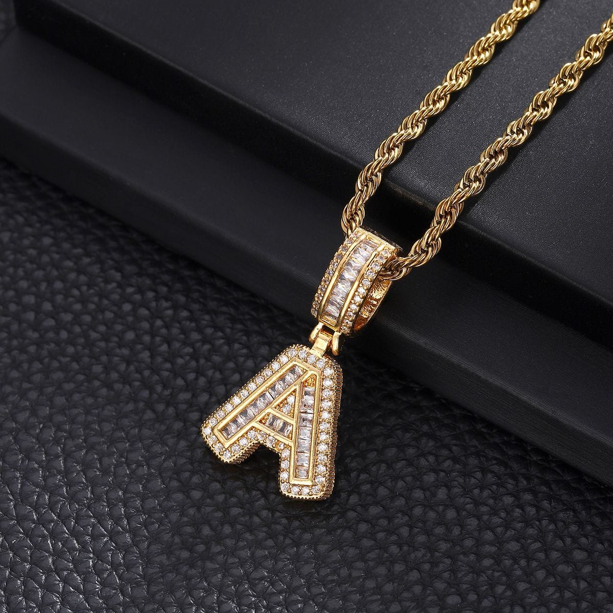 Letter Mens Necklace with Zircon Wholesale