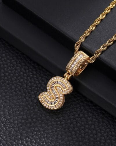 Letter Mens Necklace with Zircon Wholesale