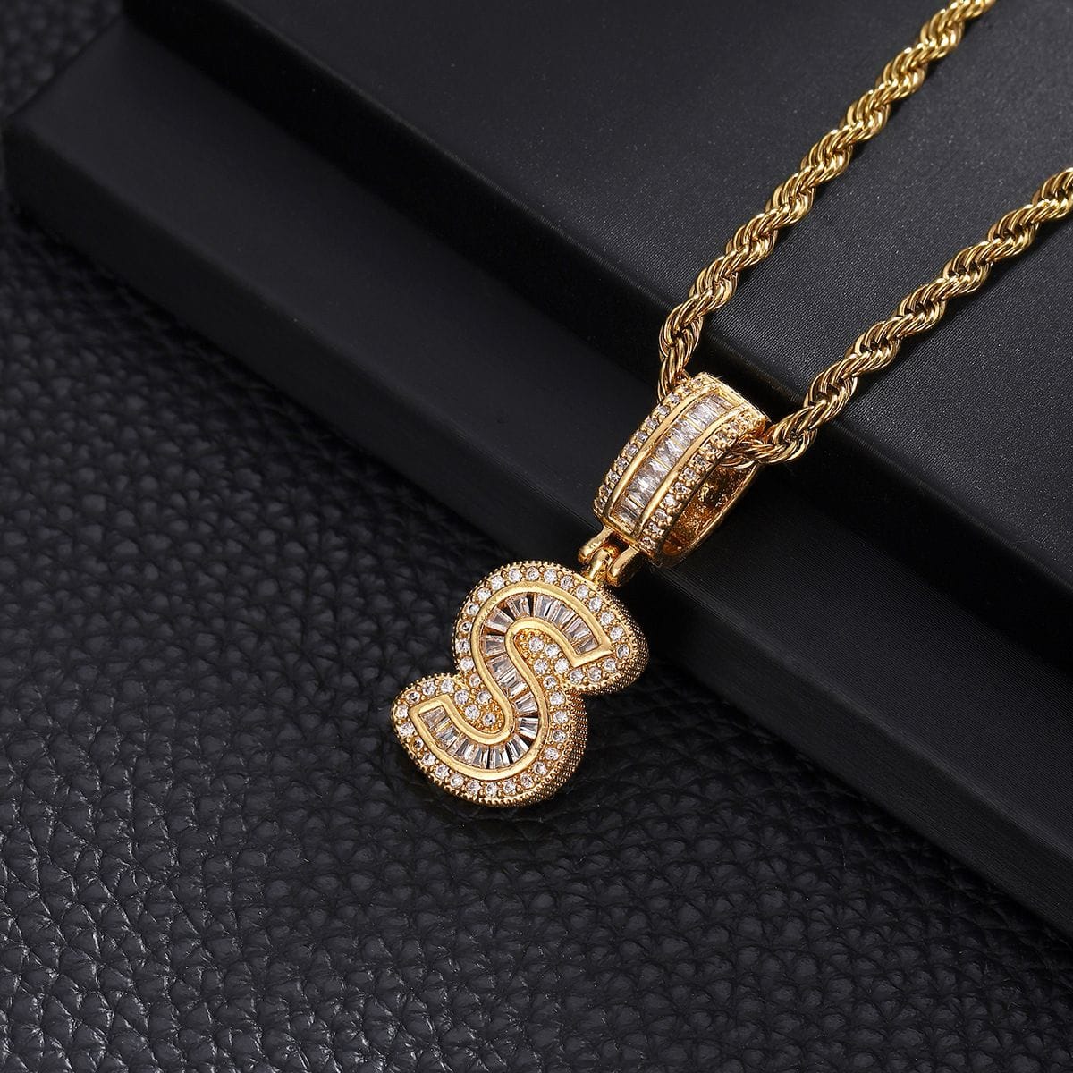 Letter Mens Necklace with Zircon Wholesale