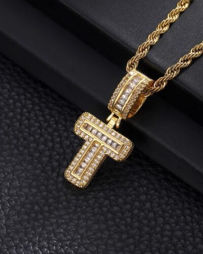 Letter Mens Necklace with Zircon Wholesale