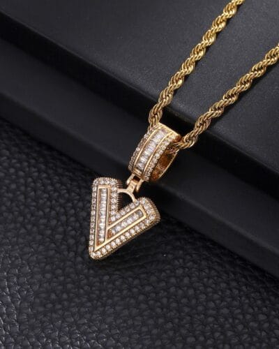 Letter Mens Necklace with Zircon Wholesale