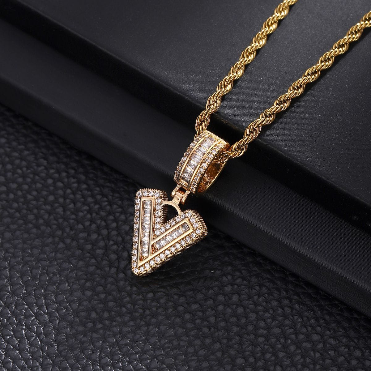 Letter Mens Necklace with Zircon Wholesale