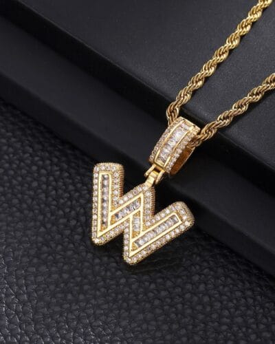 Letter Mens Necklace with Zircon Wholesale