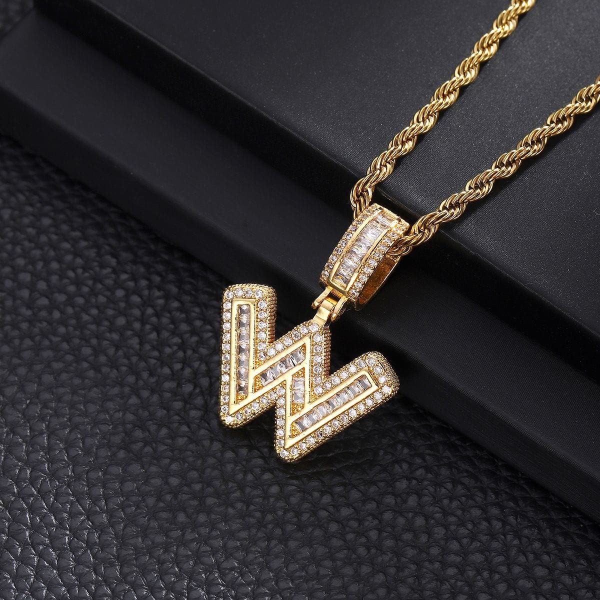 Letter Mens Necklace with Zircon Wholesale