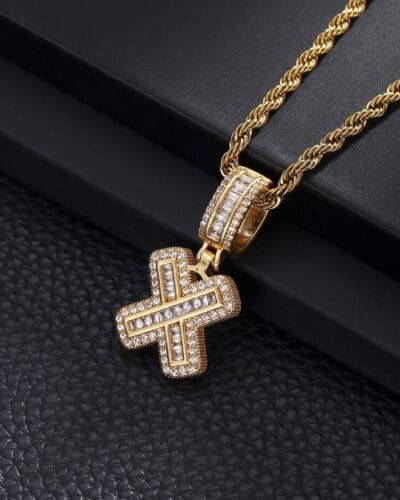 Letter Mens Necklace with Zircon Wholesale