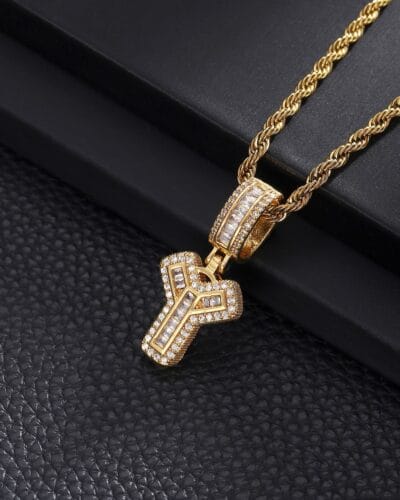 Letter Mens Necklace with Zircon Wholesale
