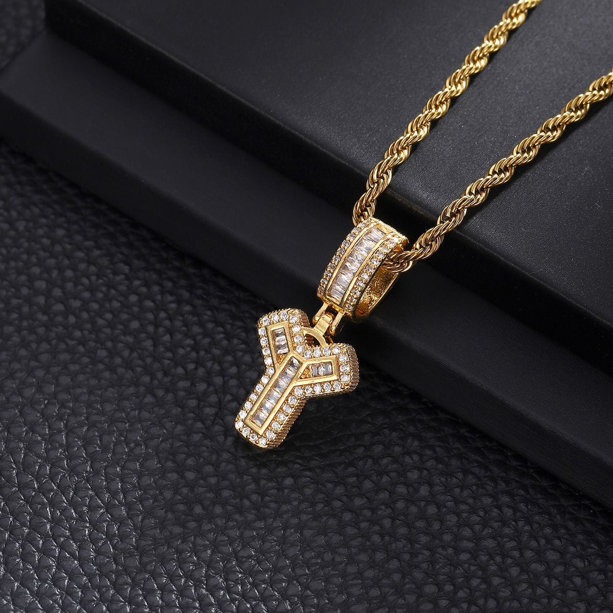 Letter Mens Necklace with Zircon Wholesale