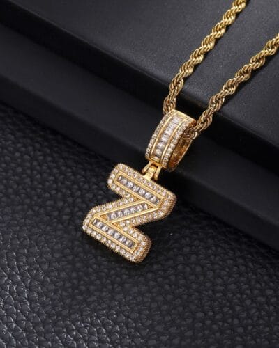 Letter Mens Necklace with Zircon Wholesale