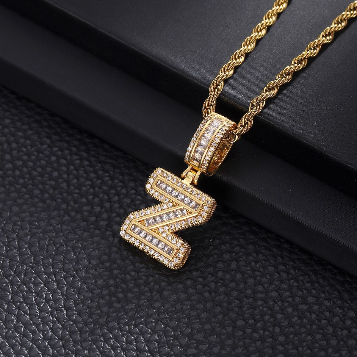 Letter Mens Necklace with Zircon Wholesale