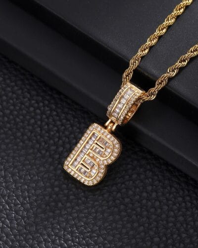 Letter Mens Necklace with Zircon Wholesale