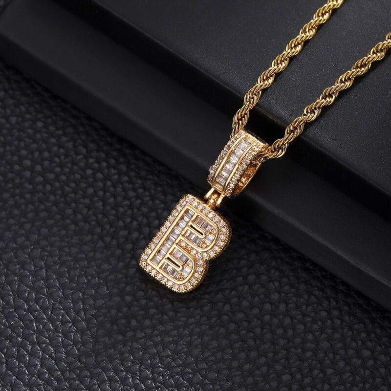Letter Mens Necklace with Zircon Wholesale