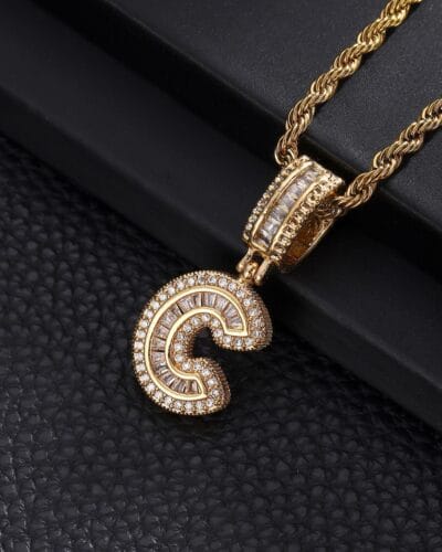Letter Mens Necklace with Zircon Wholesale