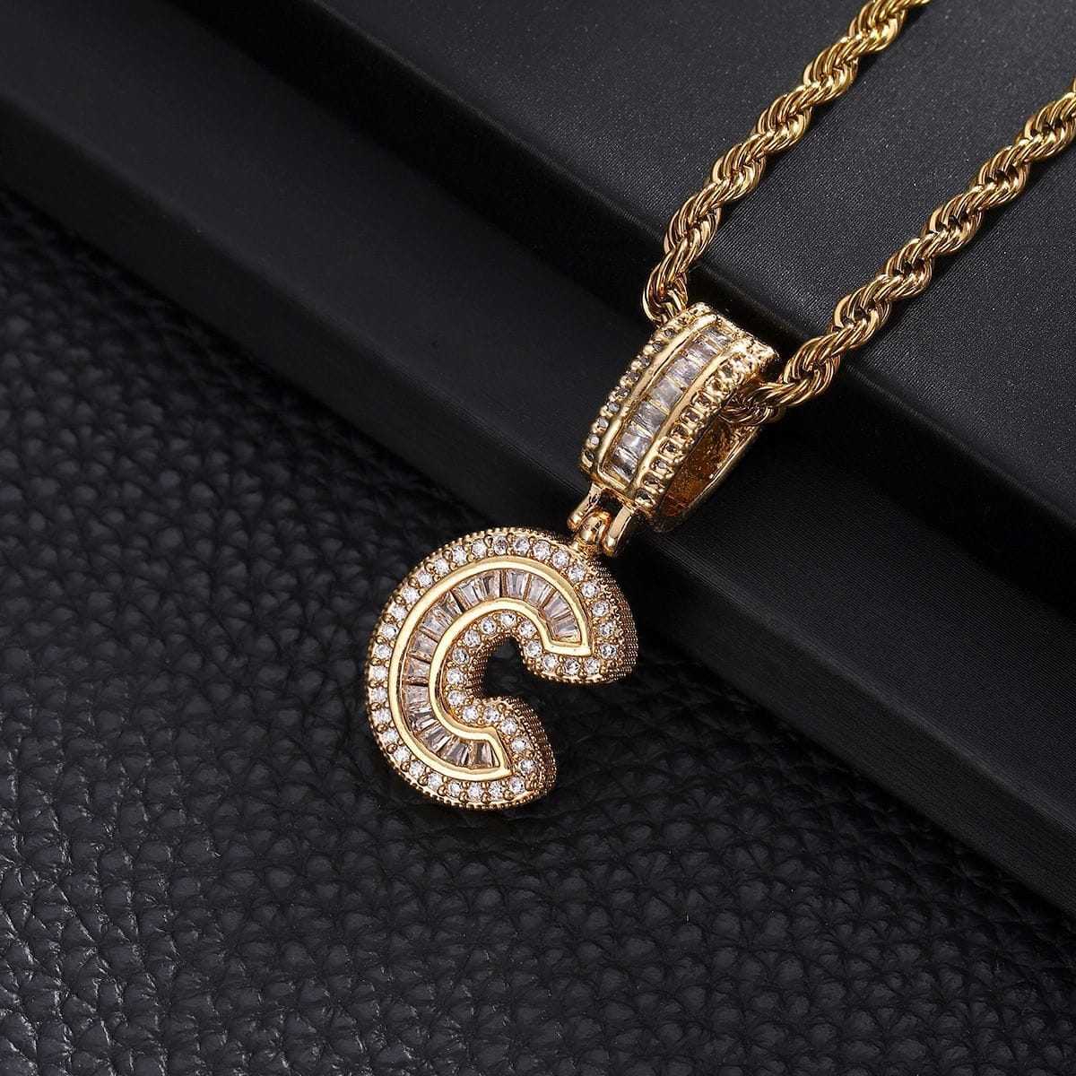 Letter Mens Necklace with Zircon Wholesale