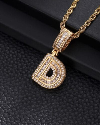 Letter Mens Necklace with Zircon Wholesale