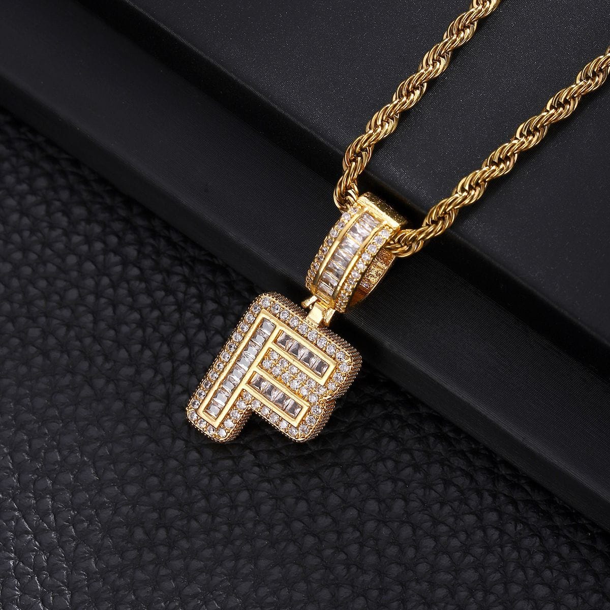 Letter Mens Necklace with Zircon Wholesale
