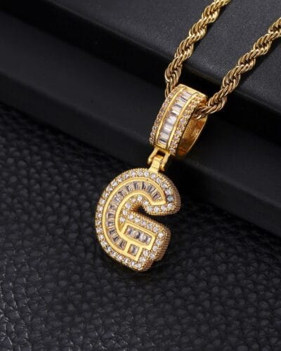Letter Mens Necklace with Zircon Wholesale