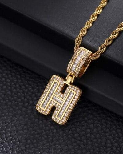 Letter Mens Necklace with Zircon Wholesale
