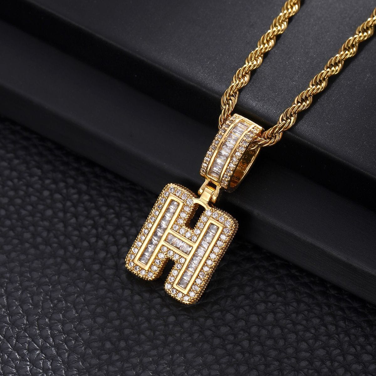 Letter Mens Necklace with Zircon Wholesale