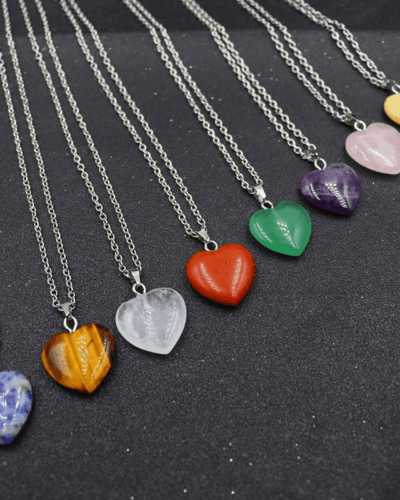 Long Chain Simple Heart Crystal Necklaces Pendants Wholesale