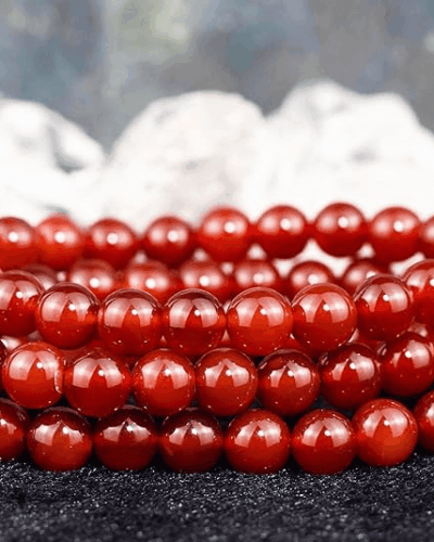 Lucky Red Carnelian Semi-Precious Gemstone Bracelets Wholesale