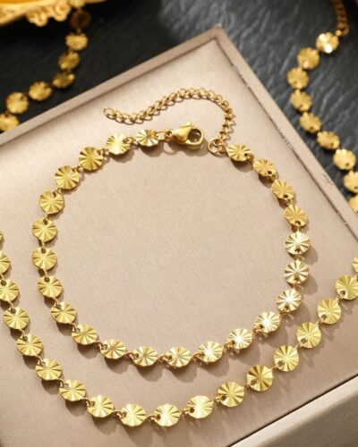 Luxury Flower Stainless steel Chain Set Wholesale (5)